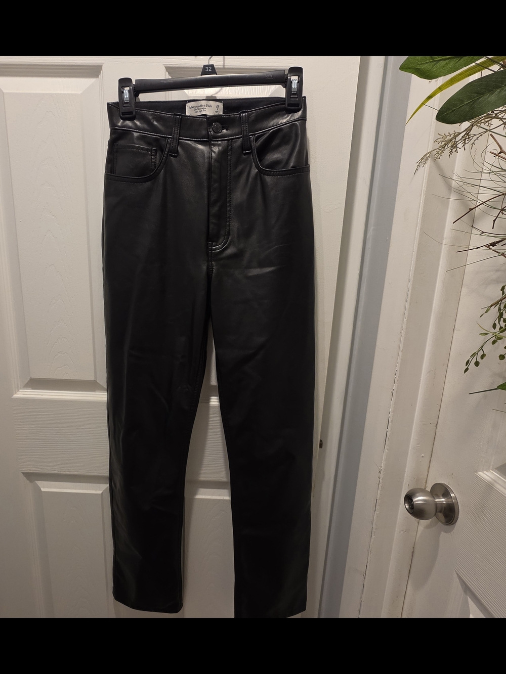 Abercrombie & Fitch Black Faux Leather Skinny Pants